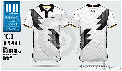 Germany Team Polo t-shirt sport template design for soccer jersey, football kit or sportwear. Classic collar sport uniform Vector Illustration