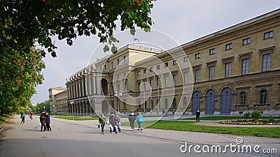 Bavaria munich odeons square architecture royal residence Editorial Stock Photo