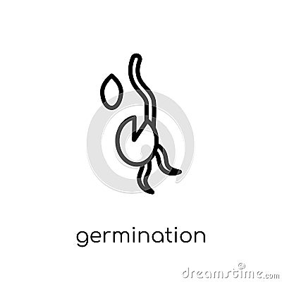 germination icon. Trendy modern flat linear vector germination i Vector Illustration