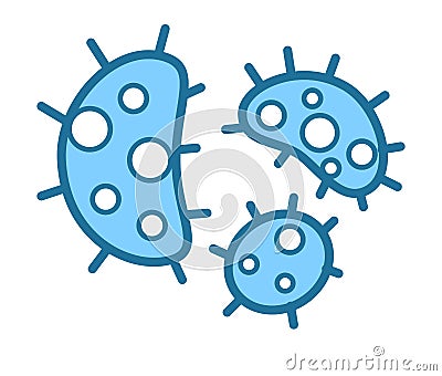 Germs or bacteria, water filtration and purification isolated icon Vector Illustration