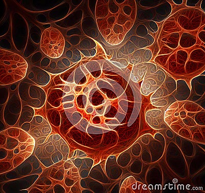 Germs microorganism cells under microscope. Viruses, bacteria and microbes 10 Cartoon Illustration