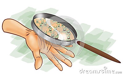 Germs Under Magnifying Glass Stock Photo