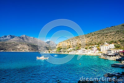 Gerolimenas coastal village in Mani, Peloponnese, Greece Stock Photo