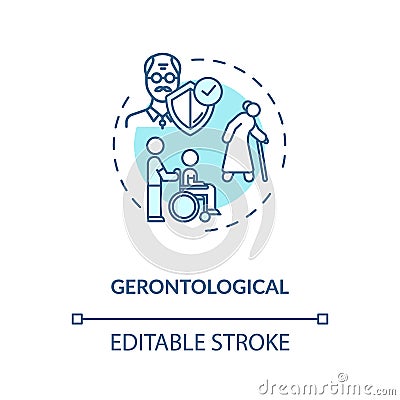 Gerontology concept icon Vector Illustration