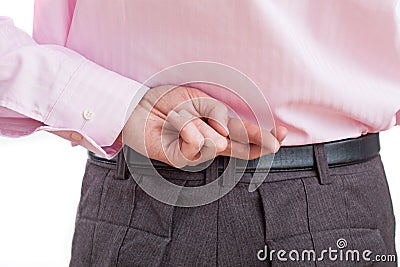 Gesture of dishonesty Stock Photo