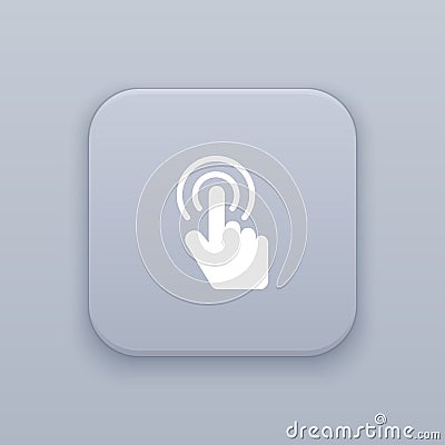 Gesture double click gray vector button with white icon Vector Illustration