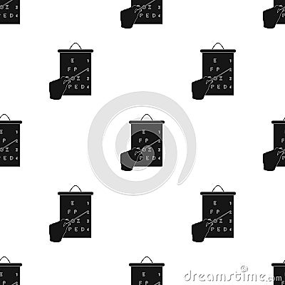 Gesture, manipulation of the hand with a pointer when checking the vision according to the table. Medicine single icon Vector Illustration