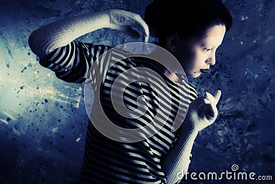 Gesture of a mime Stock Photo