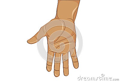 Gesture open palm. Hand gives or receives. Vector illustration Cartoon Illustration