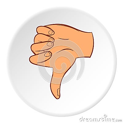 Gesture thumbs down icon, cartoon style Cartoon Illustration