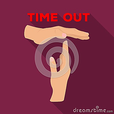 Gesture of a time out.Basketball single icon in flat style vector symbol stock illustration web. Vector Illustration