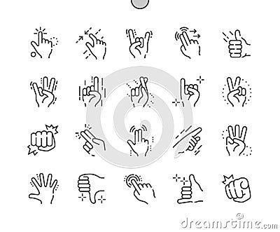 Gesture Well-crafted Pixel Perfect Vector Thin Line Icons 30 2x Grid for Web Graphics and Apps. Vector Illustration