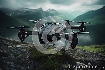 Gesturecontrolled drone camera capturing aerial Stock Photo