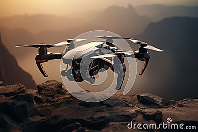 Gesturecontrolled drone camera capturing aerial Stock Photo