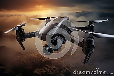 Gesturecontrolled drone camera capturing aerial Stock Photo