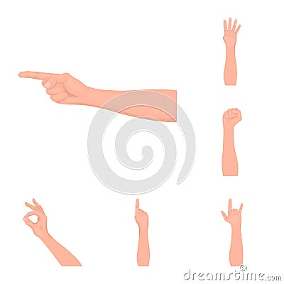 Gestures and their meaning cartoon icons in set collection for design.Emotional part of communication vector symbol Vector Illustration