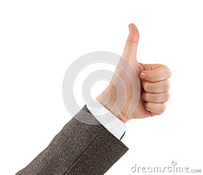 Gesturing thumb hand Stock Photo