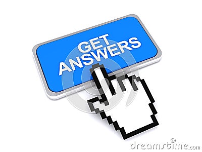 Get answers button Stock Photo