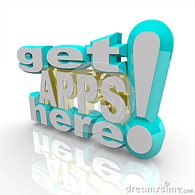 Get Apps Here - Application Marketplace Stock Photo