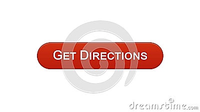Get directions web interface button wine red, travel application, site design Stock Photo