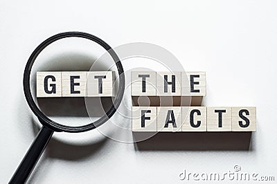 Get the facts word concept on cubes Stock Photo