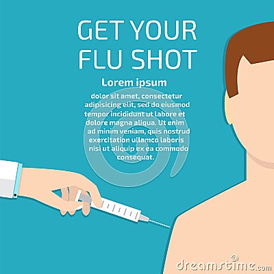 Get flu shot. Vector illustration Vector Illustration