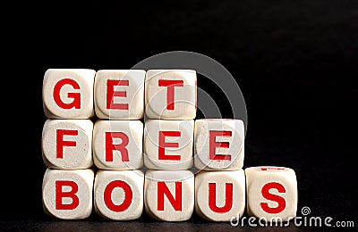 Get free bonus symbol for sales promotion Stock Photo