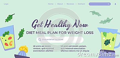 Get healthy now diet meal plan for weight loss Vector Illustration