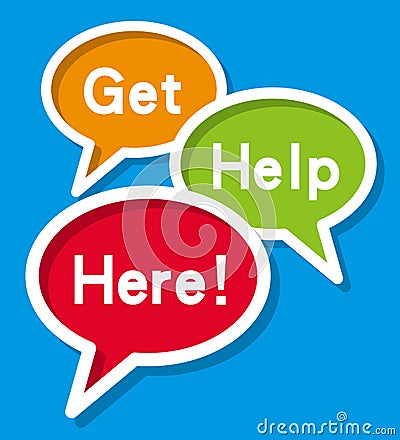 Get Help Here Vector Illustration