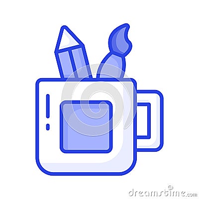 Get hold on this amazing icon of stationery holder in trendy modern style Vector Illustration