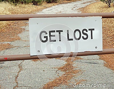 Get Lost Road Sign Stock Photo