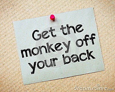 Get the monkey of your back Stock Photo