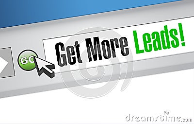 Get More Leads online sign illustration Cartoon Illustration