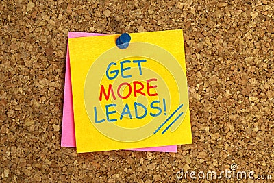 Get more leads sticky Stock Photo