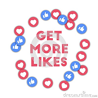 Get more likes. Vector Illustration