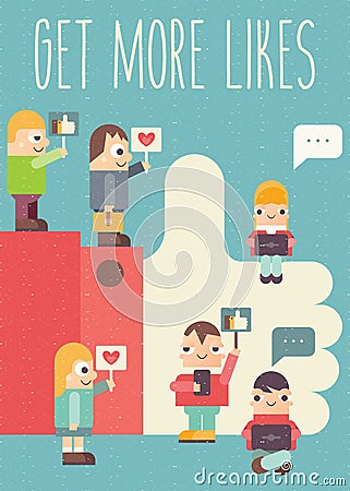 Get More Likes Vector Illustration