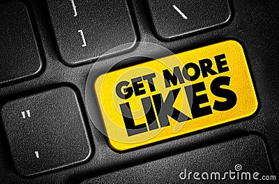 Get More Likes text button on keyboard, concept background Stock Photo