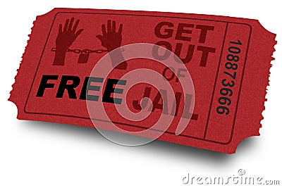 Get out of jail ticket Stock Photo