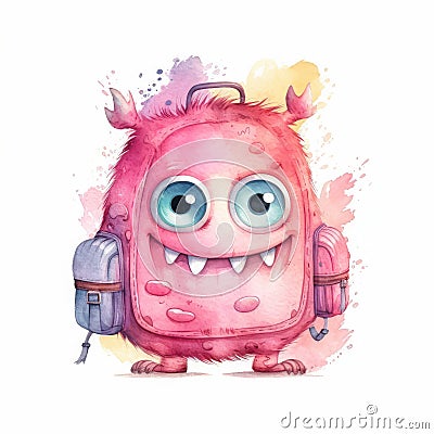 Monster Backpack Monstrously Cool Back to School Adventures Stock Photo