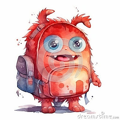 Monster Backpack Monstrously Cool Back to School Adventures Stock Photo