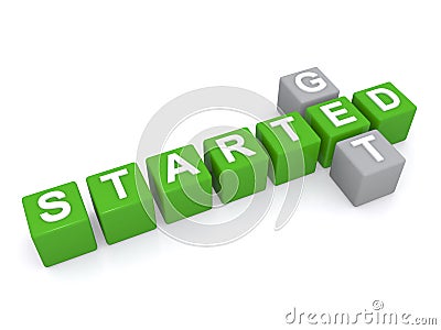 Get started message Stock Photo