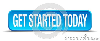 get started today blue button Vector Illustration