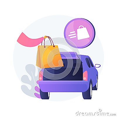 Get supplies without leaving your car abstract concept vector illustration. Vector Illustration