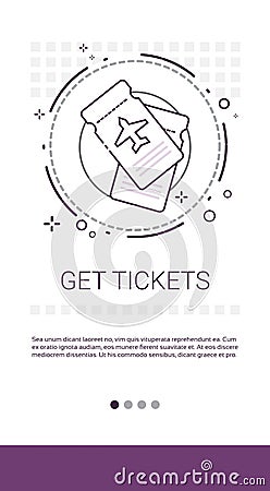 Get Tickets Online Booking Service Banner Vector Illustration