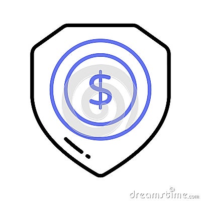 Get this visually appealing vector of financial security, ready to use icon of secure investment Vector Illustration