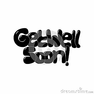 Get well soon art in doodle style Vector Illustration