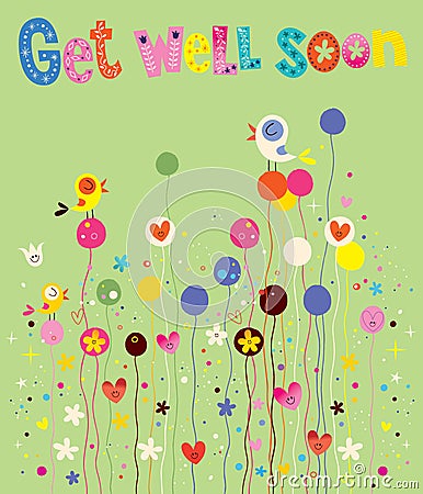 Get well soon card Vector Illustration