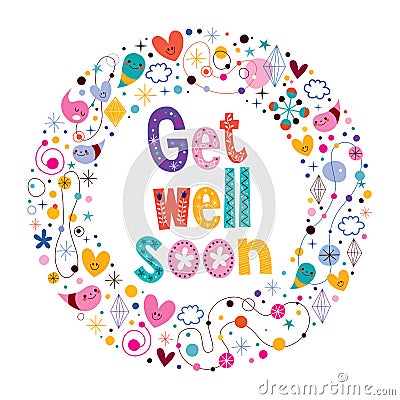 Get well soon card Vector Illustration