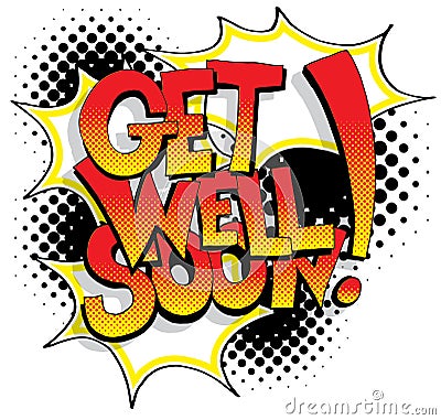 Get Well Soon Comic Book Words Vector Illustration