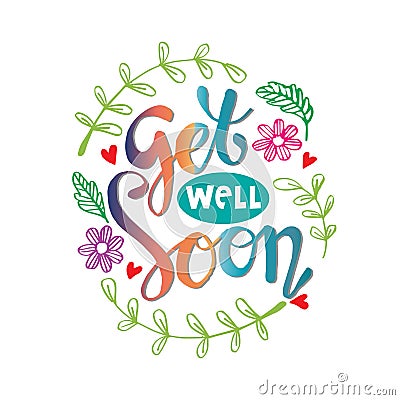 Get well soon greeting card Vector Illustration